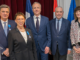 De gauche à droite : Pierre Brière, président du Devoir de Mémoire, Nicole Pinon, secrétaire générale du Devoir de Mémoire, Jean d’Hausonville, ambassadeur de France à Monaco, Laurent Stefanini, ambassadeur, secrétaire général de la Conférence des Nations Unies pour l’Océan et Danielle Merlino, présidente de la Maison de France © Daniel Candaux – ONM